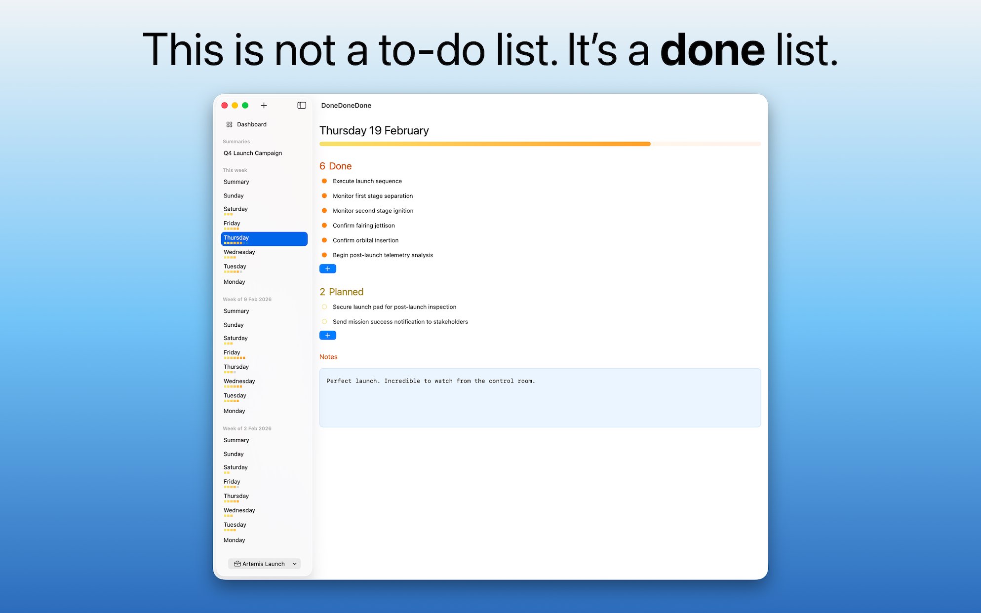 DoneDoneDone screenshot