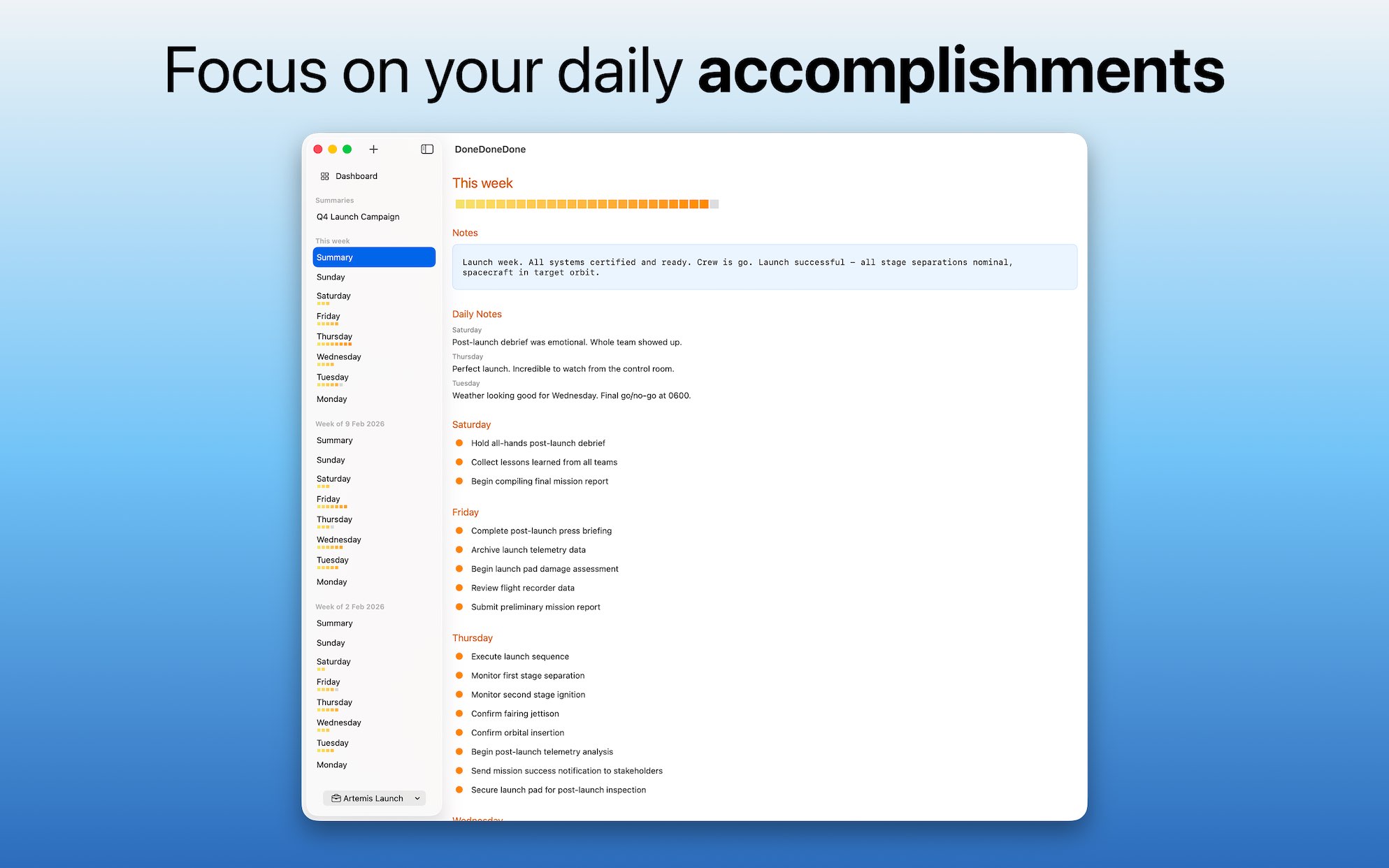 DoneDoneDone screenshot